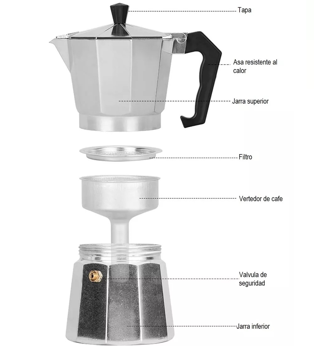 Miniatura 4 de Cafetera Italiana Expreso En Aluminio 12